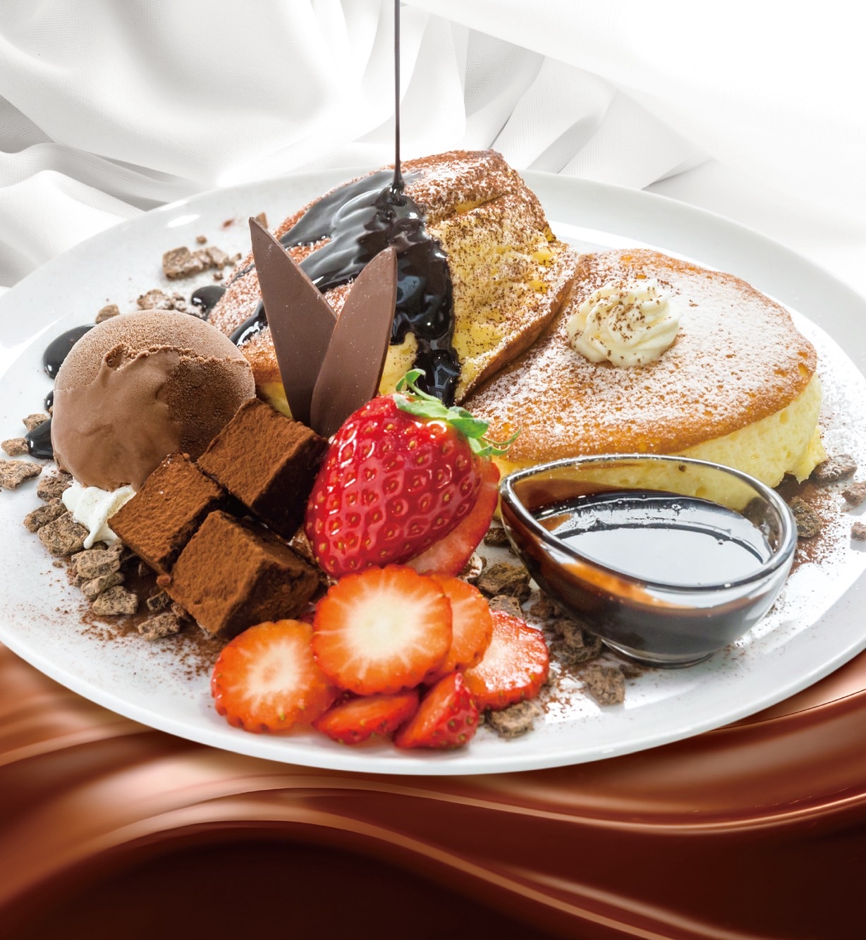 生チョコと苺のパンケーキ